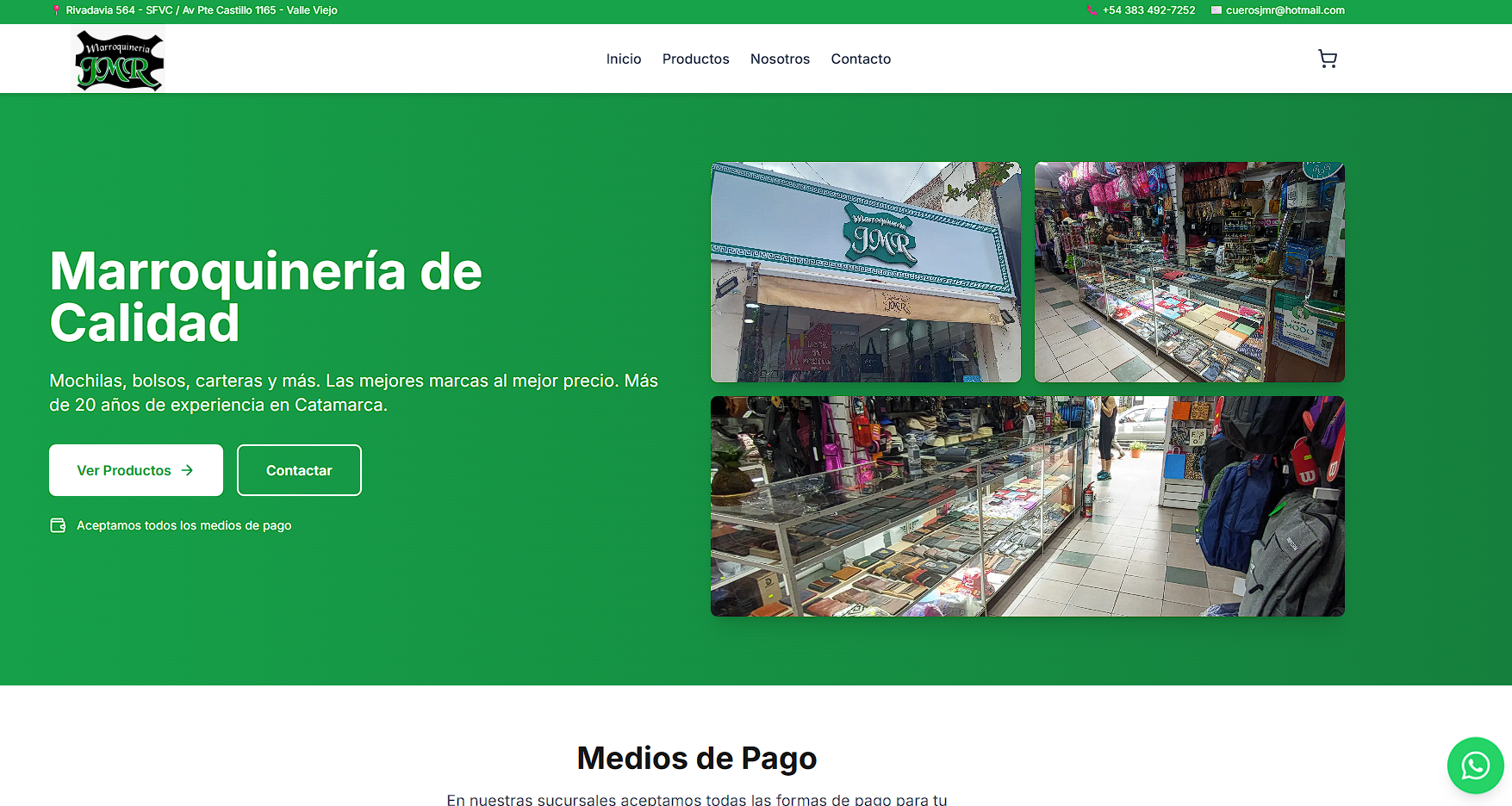 Screenshot de JMR E-commerce