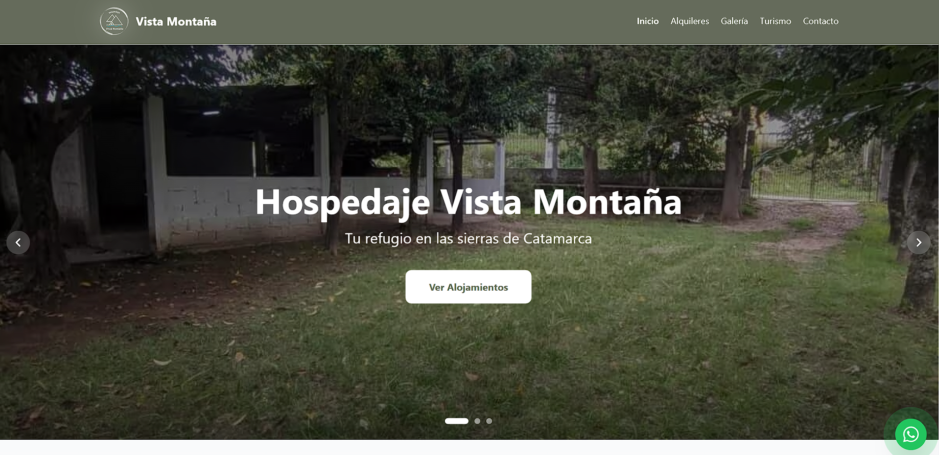 Screenshot de Vista Montaña Hospedaje